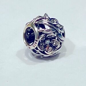 Retired Pandora Mystic Floral Clear CZ Charm